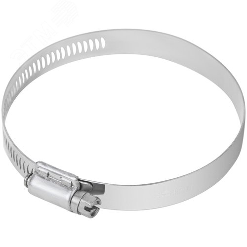 Хомут обжимной просечной 65-89мм нержавеющая сталь ширина 12.7мм - фото 1