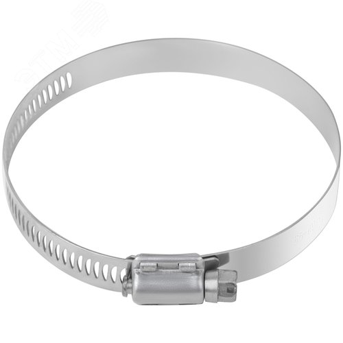 Хомут обжимной просечной 65-89мм нержавеющая сталь ширина 12.7мм - фото 3