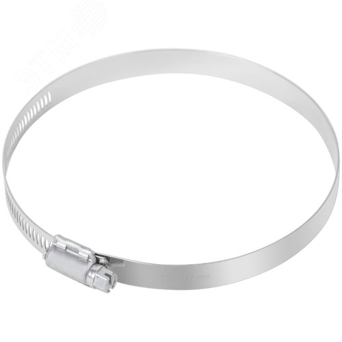 Хомут обжимной просечной 105-127мм нержавеющая сталь ширина 12.7мм - фото 1