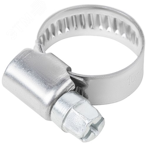 Хомут обжимной накатной 10-19мм нержавеющая сталь ширина 9мм - фото 1