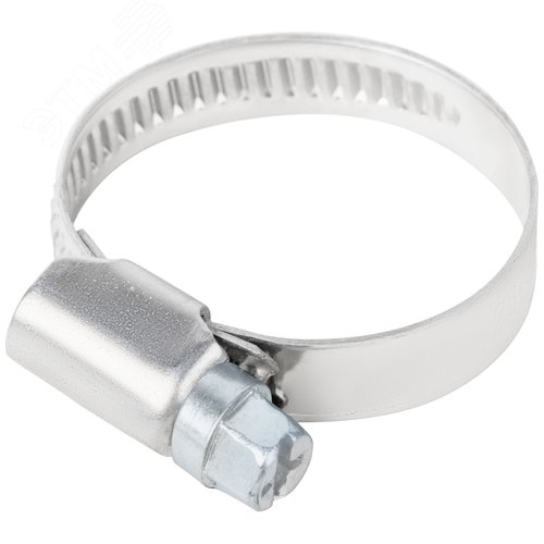 Хомут обжимной накатной 23-35мм нержавеющая сталь ширина 9мм - фото 1