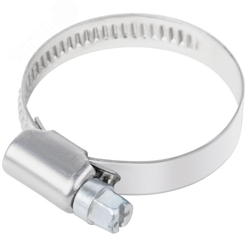 Хомут обжимной накатной 25-40мм нержавеющая сталь ширина 9мм - фото 1