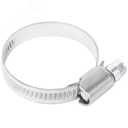 Хомут обжимной накатной 25-40мм нержавеющая сталь ширина 9мм - фото 4