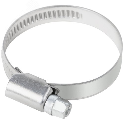 Хомут обжимной накатной 26-44мм нержавеющая сталь 9мм - фото 1
