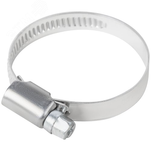 Хомут обжимной накатной 30-45мм нержавеющая сталь ширина 9мм - фото 1