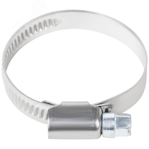 Хомут обжимной накатной 30-45мм нержавеющая сталь ширина 9мм - фото 3