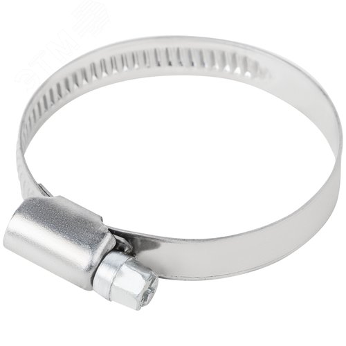 Хомут обжимной накатной 32-50мм нержавеющая сталь 9мм - фото 1