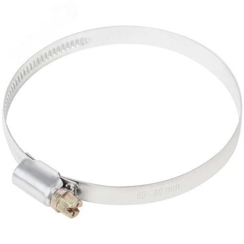 Хомут обжимной накатной 60-80мм нержавеющая сталь 9мм - фото 1