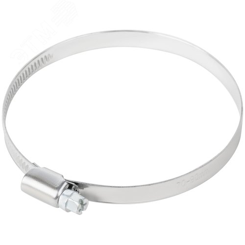 Хомут обжимной накатной 70-90мм нержавеющая сталь 9мм - фото 1