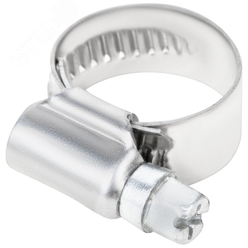 Хомут обжимной накатной 12-20мм нержавеющая сталь ширина 12мм - фото 1