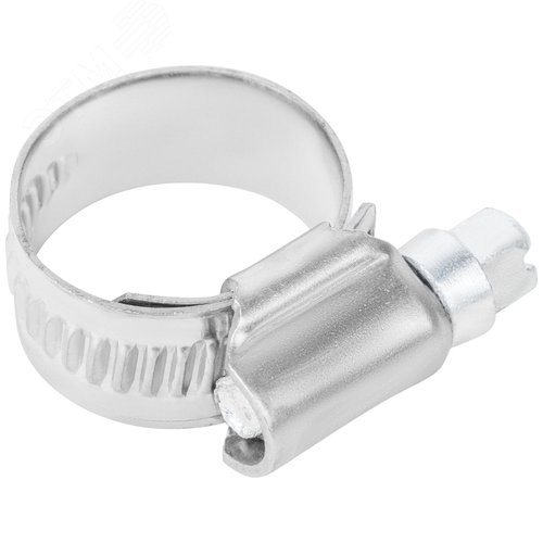 Хомут обжимной накатной 12-20мм нержавеющая сталь ширина 12мм - фото 4