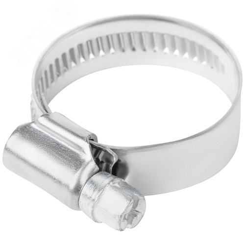 Хомут обжимной накатной 20-32мм нержавеющая сталь ширина 12мм - фото 1