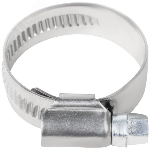 Хомут обжимной накатной 20-32мм нержавеющая сталь ширина 12мм - фото 3