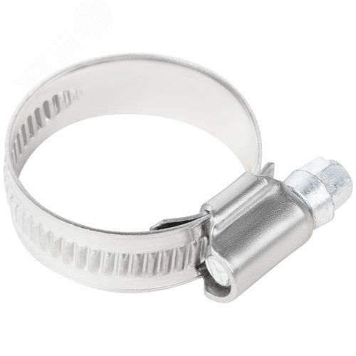 Хомут обжимной накатной 20-32мм нержавеющая сталь ширина 12мм - фото 4