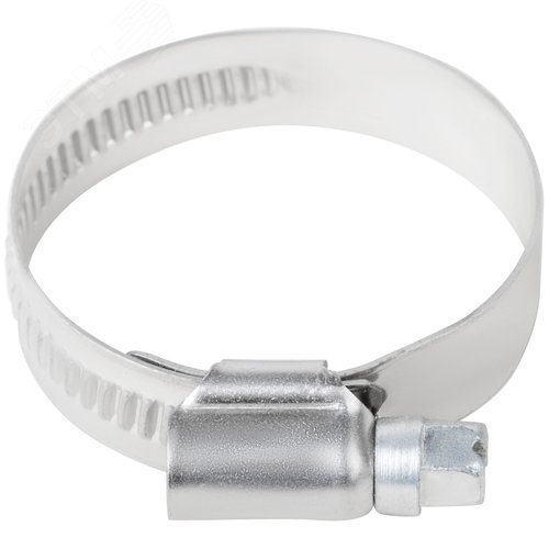 Хомут обжимной накатной 25-40мм нержавеющая сталь ширина 12мм - фото 3