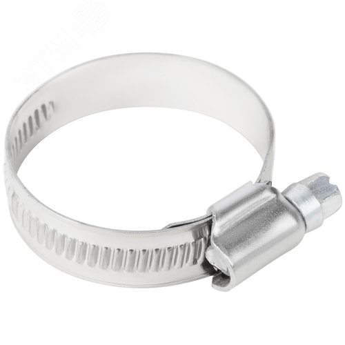 Хомут обжимной накатной 25-40мм нержавеющая сталь ширина 12мм - фото 4