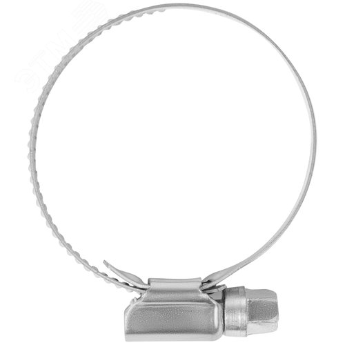 Хомут обжимной накатной 30-45мм нержавеющая сталь ширина 12мм - фото 2