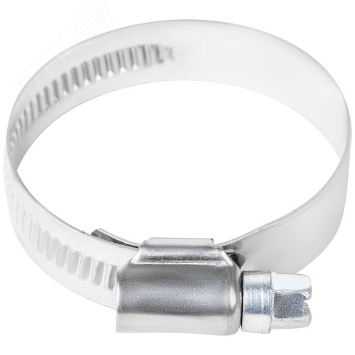 Хомут обжимной накатной 30-45мм нержавеющая сталь ширина 12мм - фото 3