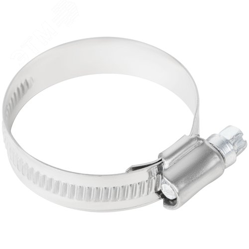 Хомут обжимной накатной 30-45мм нержавеющая сталь ширина 12мм - фото 4