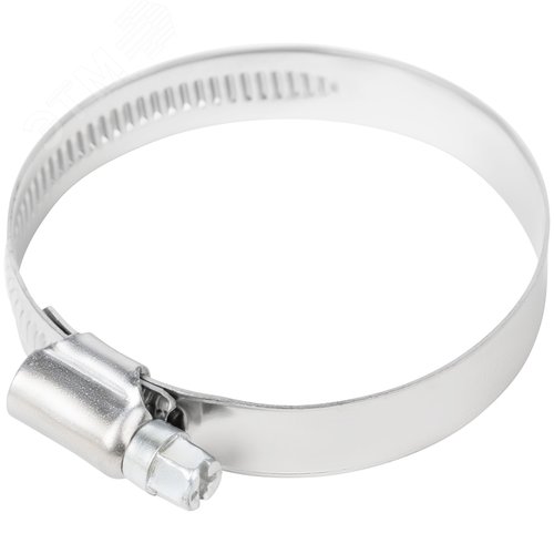 Хомут обжимной накатной 40-60мм нержавеющая сталь ширина 12мм - фото 1