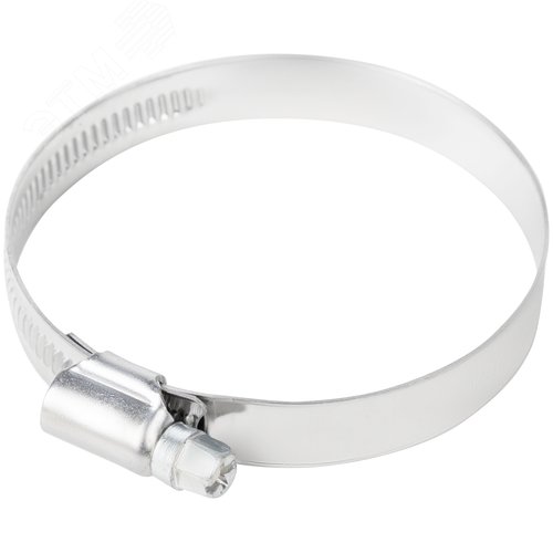 Хомут обжимной накатной 50-70мм нержавеющая сталь ширина 12мм - фото 1