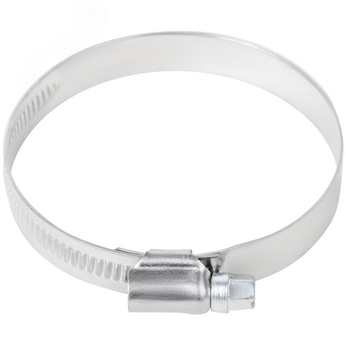 Хомут обжимной накатной 50-70мм нержавеющая сталь ширина 12мм - фото 3