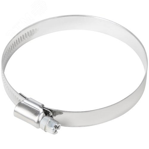 Хомут обжимной накатной 60-80мм нержавеющая сталь ширина 12мм - фото 1