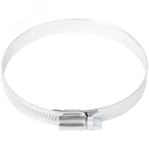 Хомут обжимной накатной 70-90мм нержавеющая сталь ширина 12мм - фото 3