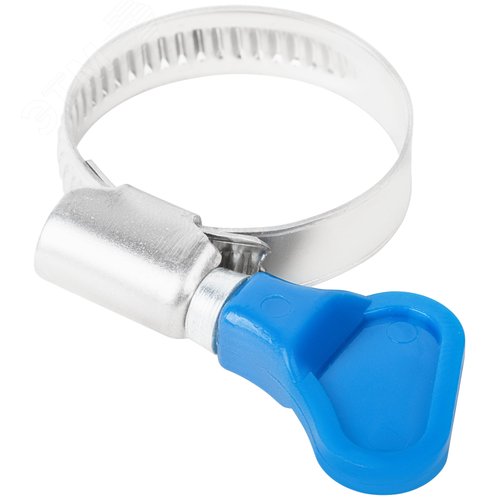 Хомут обжимной накатной 20-32мм нержавеющая сталь ширина 9мм с ключом - фото 1