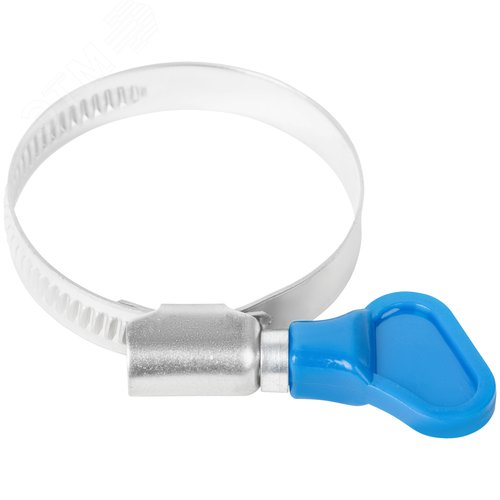 Хомут обжимной накатной 30-45мм нержавеющая сталь ширина 9мм с ключом - фото 3