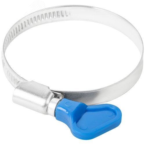 Хомут обжимной накатной 40-60мм нержавеющая сталь ширина 9мм с ключом - фото 1