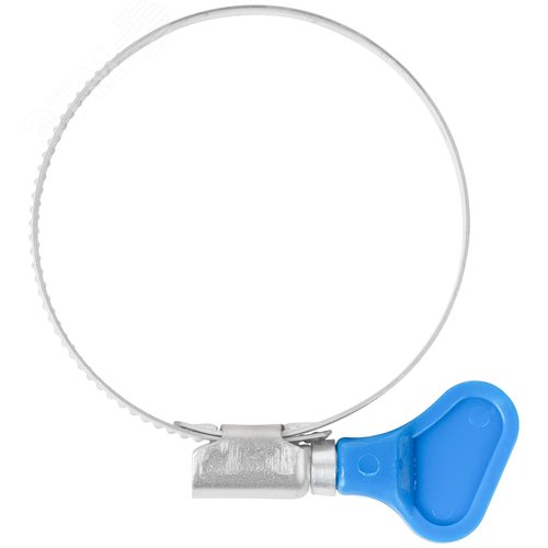 Хомут обжимной накатной 40-60мм нержавеющая сталь ширина 9мм с ключом - фото 2