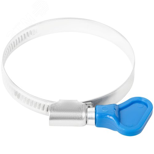 Хомут обжимной накатной 40-60мм нержавеющая сталь ширина 9мм с ключом - фото 3