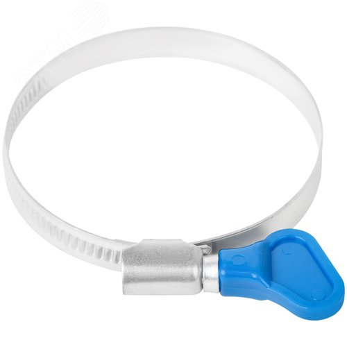 Хомут обжимной накатной 50-70мм нержавеющая сталь ширина 9мм с ключом - фото 3