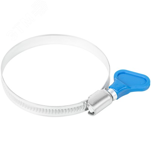 Хомут обжимной накатной 50-70мм нержавеющая сталь ширина 9мм с ключом - фото 4