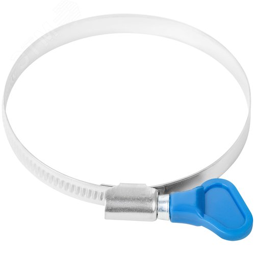 Хомут обжимной накатной 60-80мм нержавеющая сталь ширина 9мм с ключом - фото 3