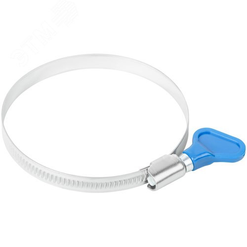 Хомут обжимной накатной 60-80мм нержавеющая сталь ширина 9мм с ключом - фото 4