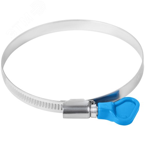 Хомут обжимной накатной 70-90мм нержавеющая сталь ширина 9мм с ключом - фото 3