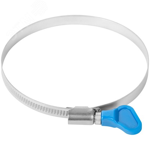 Хомут обжимной накатной 80-100мм нержавеющая сталь ширина 9мм с ключом - фото 3