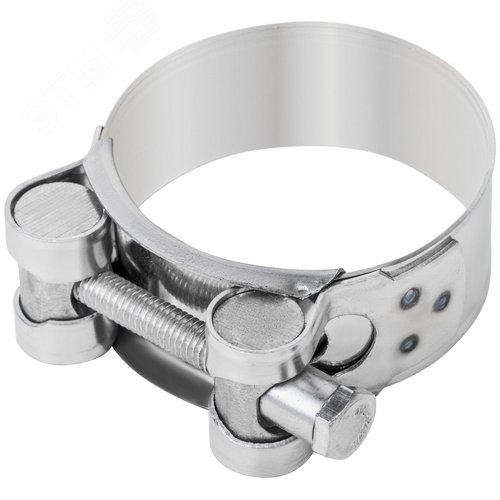Хомут обжимной силовой шарнирный 48-51мм нержавеющая сталь - фото 1