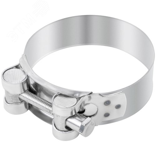 Хомут обжимной силовой шарнирный 64-67мм нержавеющая сталь - фото 1