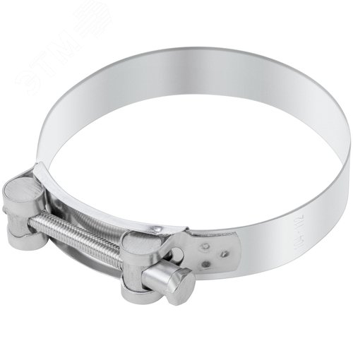 Хомут обжимной силовой шарнирный 104-112мм нержавеющая сталь - фото 1