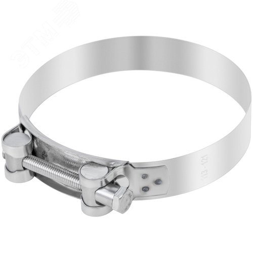 Хомут обжимной силовой шарнирный 113-121мм нержавеющая сталь - фото 1