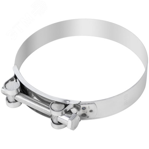 Хомут обжимной силовой шарнирный 131-139мм нержавеющая сталь - фото 1