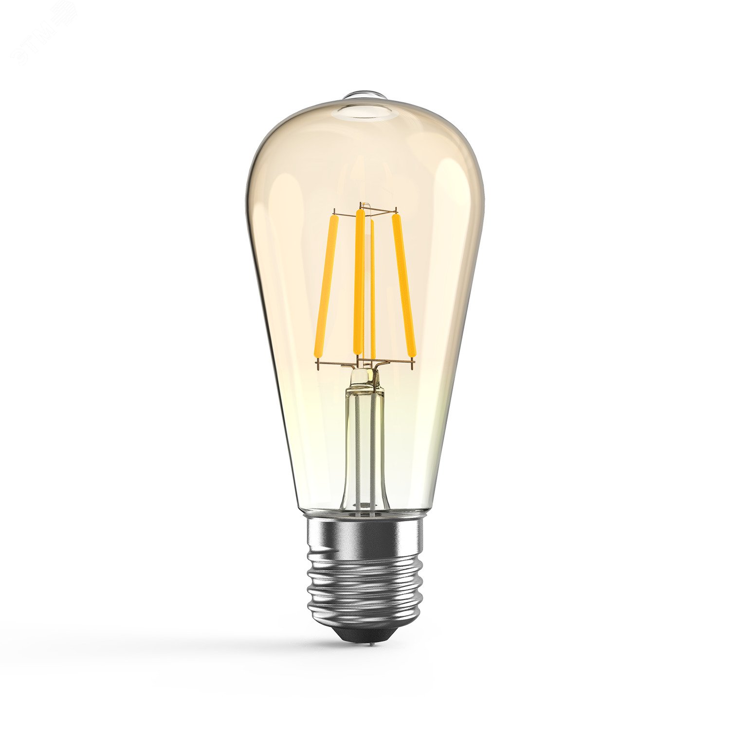 Лампа светодиодная филаментная LED 6 Вт 550 лм 2400К AC185-265В E27 ST64 теплая золотистая колба Black Filament Gauss 102802006 GAUSS - превью 4