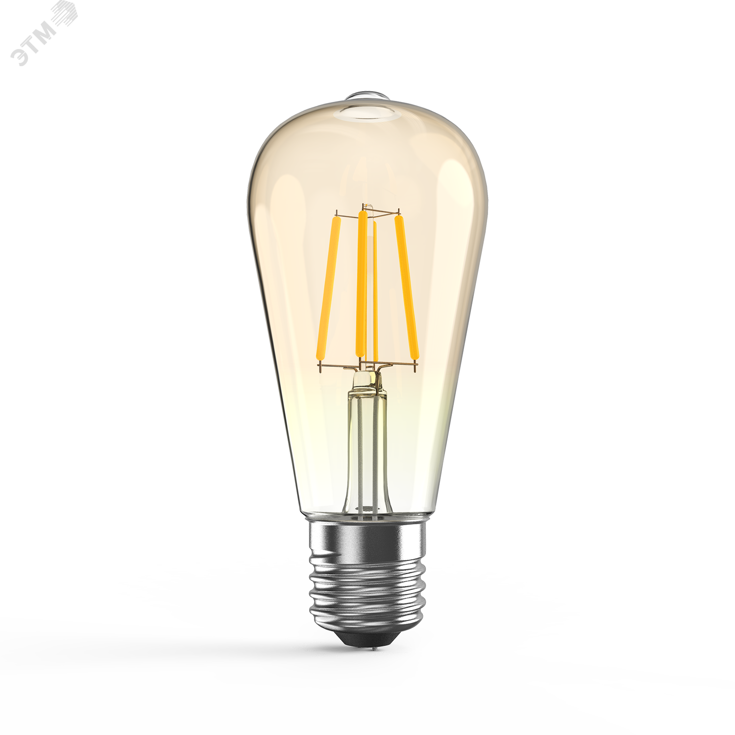 Лампа светодиодная филаментная LED 6 Вт 550 лм 2400К AC185-265В E27 ST64 теплая золотистая колба Black Filament Gauss 102802006 GAUSS - превью 2