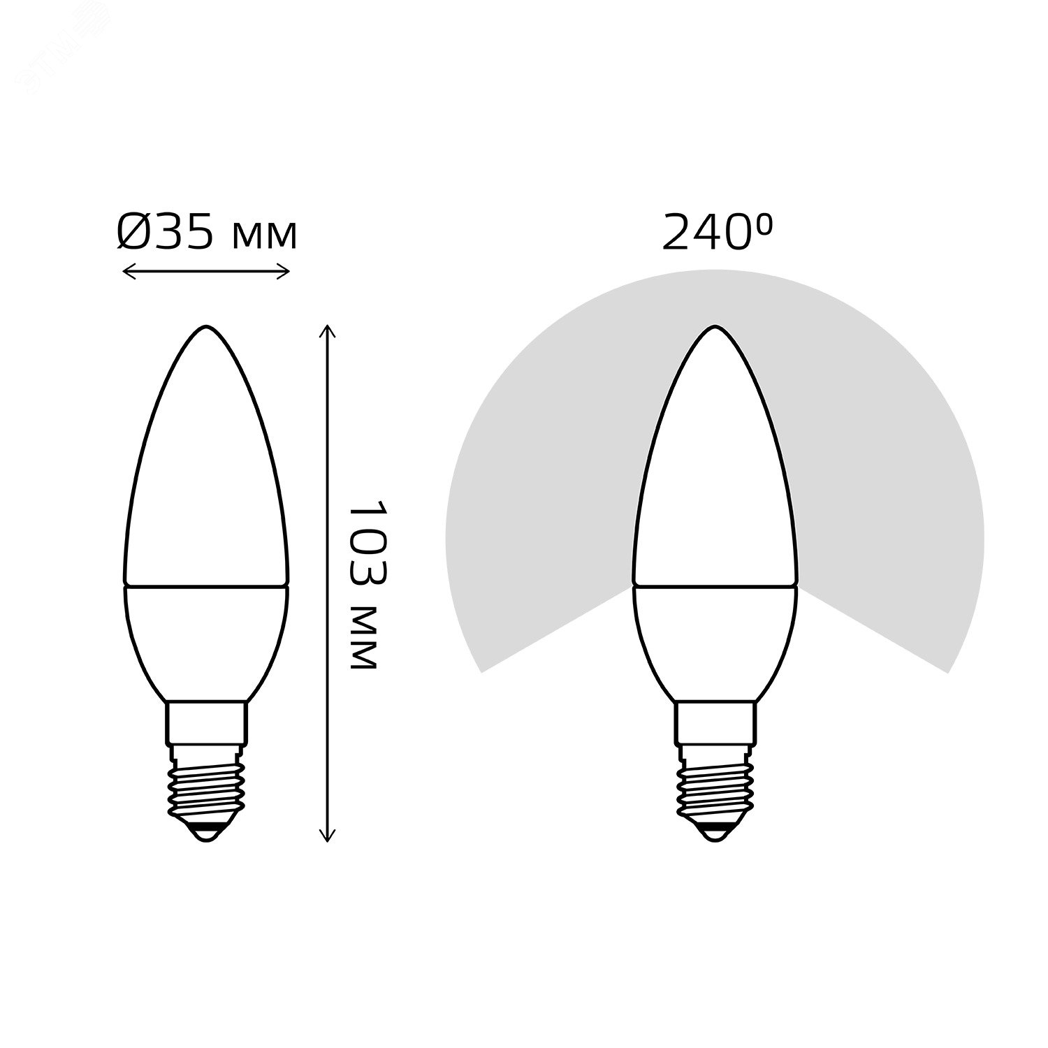 Лампа светодиодная LED 9.5 Вт 950 лм 4100К AC150-265В E14 свеча нейтральный  Black Gauss 103101210 GAUSS - превью 7