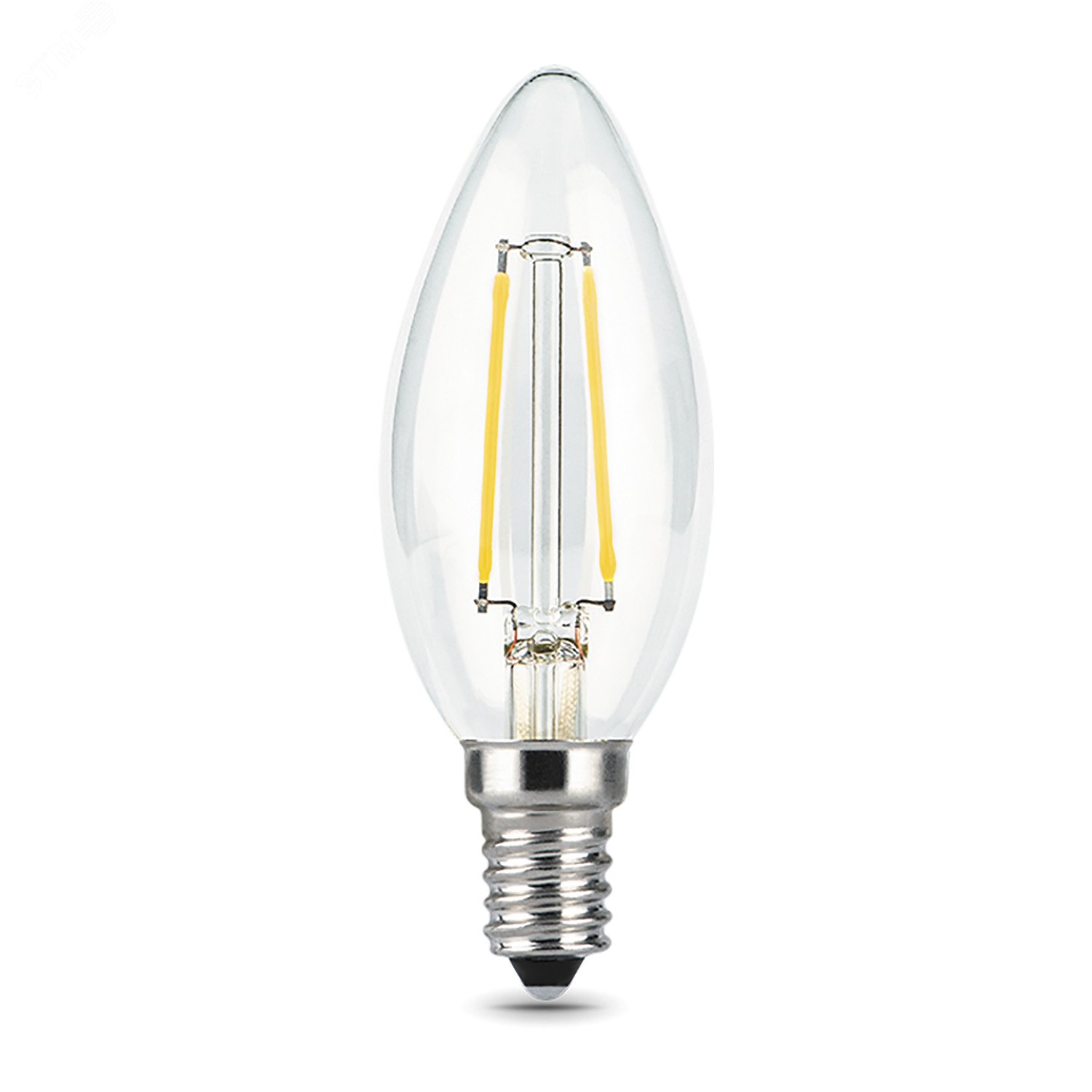 Лампа светодиодная филаментная LED 5 Вт 420 лм 2700К AC185-265В E14 свеча теплая диммируемая Black Filament Gauss 103801105-D GAUSS - превью 5