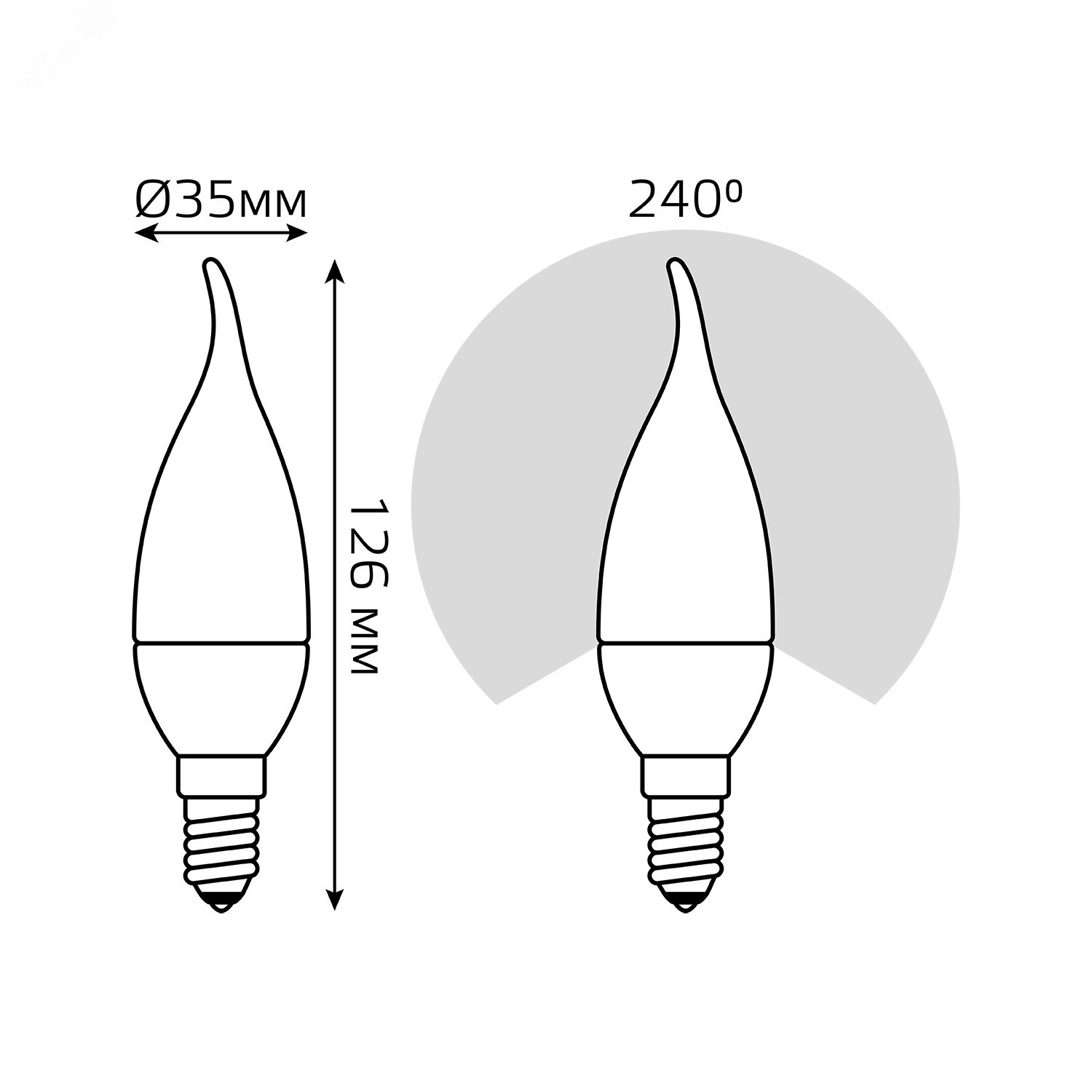 Лампа светодиодная LED 9.5 Вт 950 лм 4100К AC150-265В E14 свеча нейтральный Black 104101210 GAUSS - превью 7