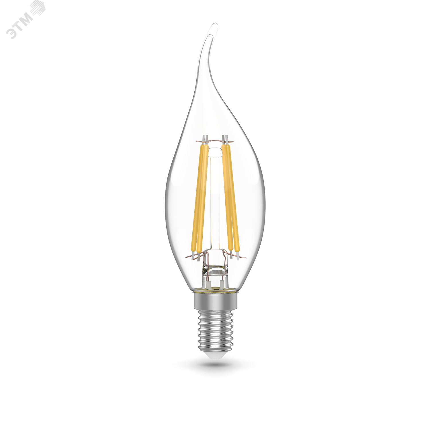 Лампа светодиодная филаментная LED 4.5 Вт 420 лм 4100К AC180-240В E14 свеча нейтральный  Basic Gauss 1041125 GAUSS - превью